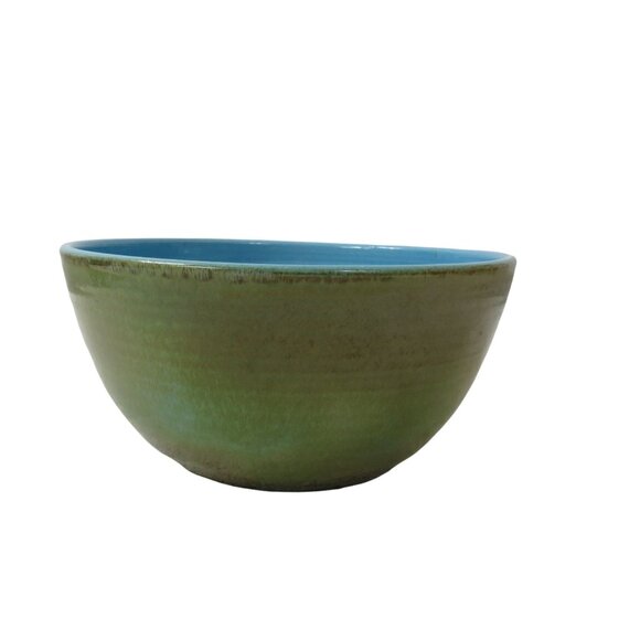Vintage Handcrafted Green Blue Ceramic Bowl Signed J K Dryden Original 1983 - Picture 4 of 8
